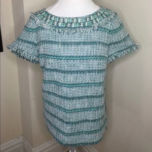 Tory Burch Tweed Embellished Top